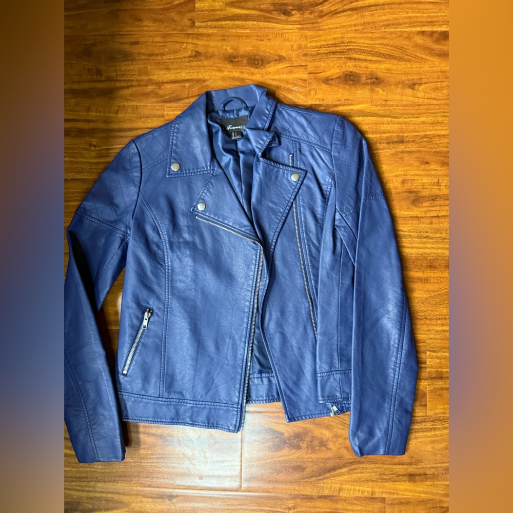 Forever 21 Blue Faux Leather Jacket